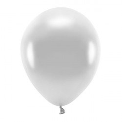 Latex Eco Metallic Balloons - silver, 30 cm, 100 pcs