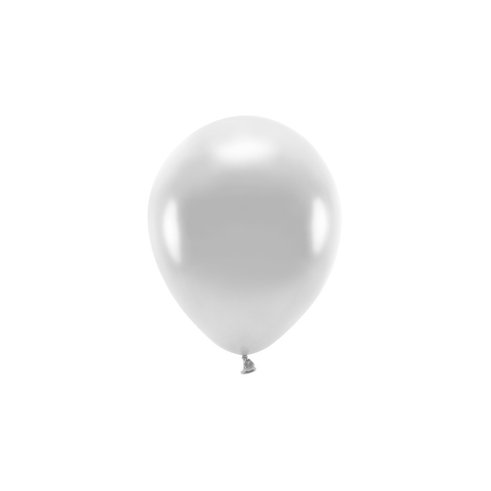 Latex Eco Metallic Balloons - silver, 30 cm, 100 pcs