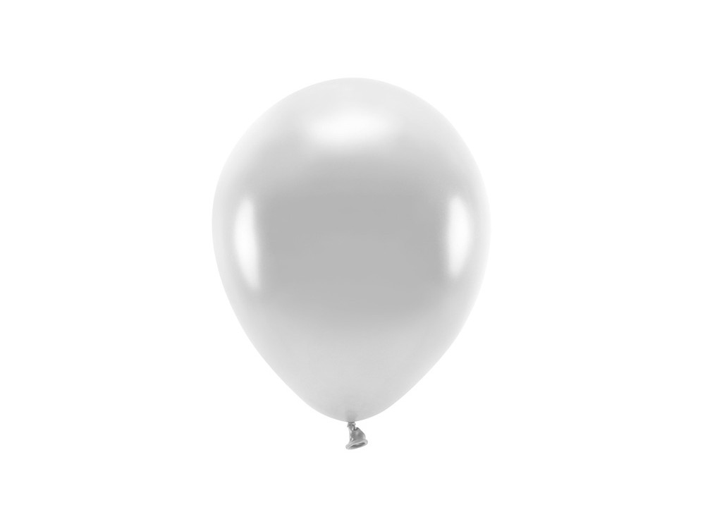 Latex Eco Metallic Balloons - silver, 30 cm, 100 pcs