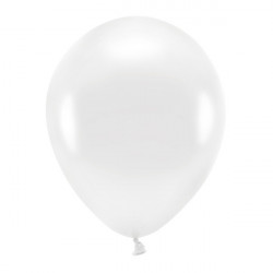 Balony lateksowe Eco Metallic - białe, 30 cm, 100 szt.