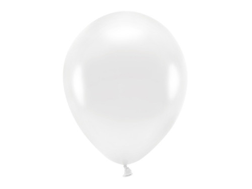 Balony lateksowe Eco Metallic - białe, 30 cm, 100 szt.