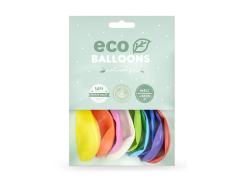 Latex Eco Pastel Balloons - colorful, 30 cm, 100 pcs