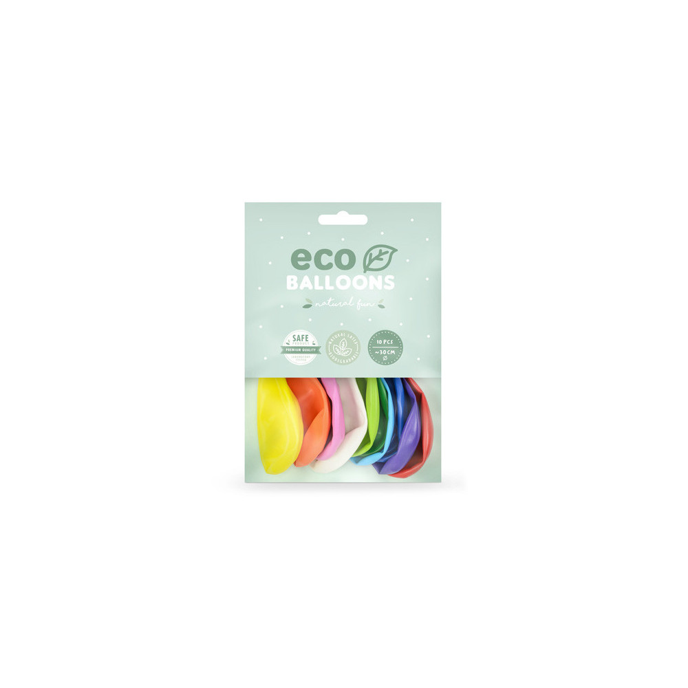 Balony lateksowe Eco Pastel - kolorowe, 30 cm, 100 szt.