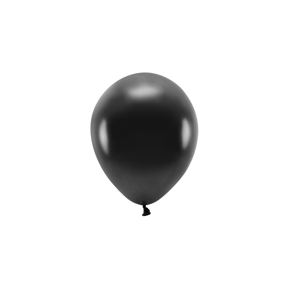 Balony lateksowe Eco Metallic - czarne, 26 cm, 100 szt.