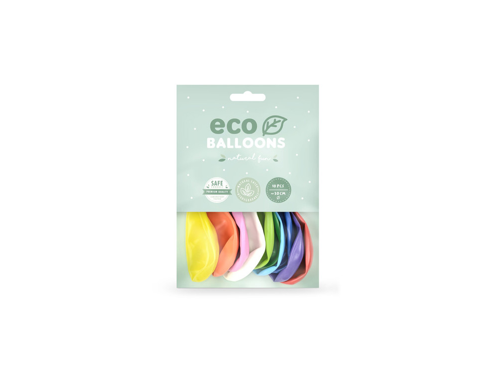 Latex Eco Metallic Balloons - colorful, 26 cm, 100 pcs
