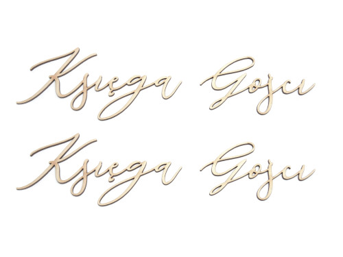 Wooden inscriptions - Simply Crafting - księga gości 2, 2 pcs