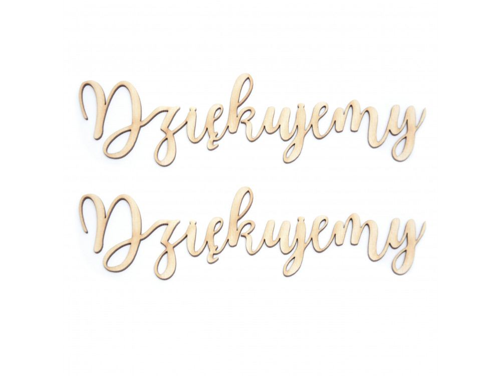 Drewniane napisy - Simply Crafting - dziękujemy, 2 szt.
