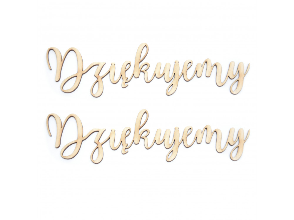 Wooden inscriptions - Simply Crafting - dziękujemy, 2 pcs