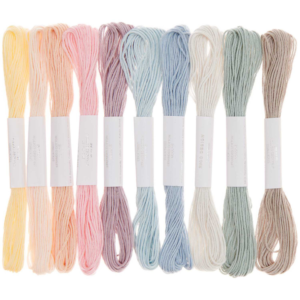 Set of stranded cotton Multicolor Pastel - Rico Design - 10 pcs