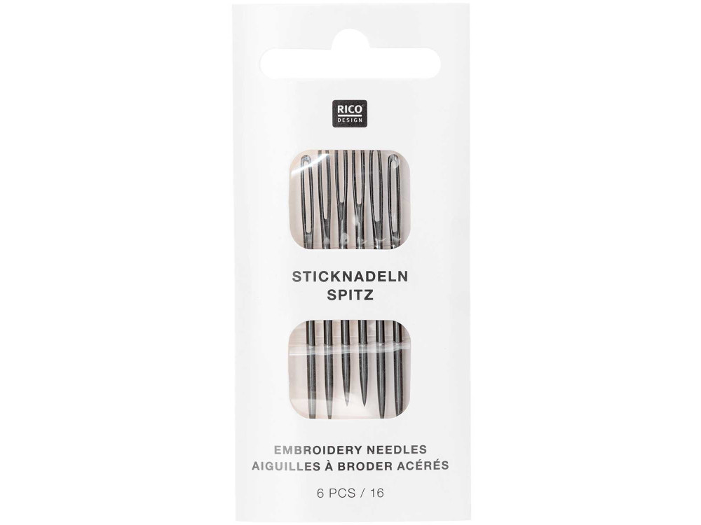 Embroidery needles - Rico Design - size 16, 6 pcs