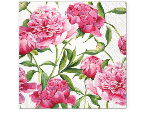 Decorative napkins - Paw - Pink Peonies, 20 pcs