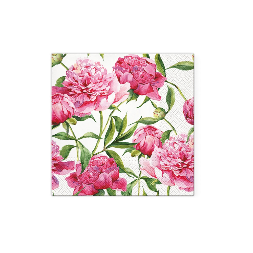 Decorative napkins - Paw - Pink Peonies, 20 pcs