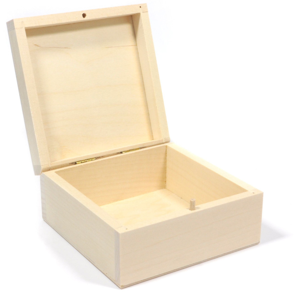 Drewniane pudełko, kasetka - kwadratowe, 13 x 13 cm