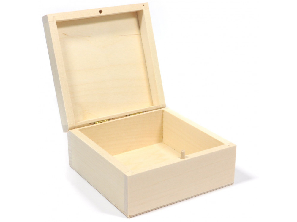 Drewniane pudełko, kasetka - kwadratowe, 13 x 13 cm