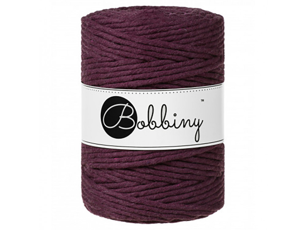 Cotton cord for macrames - Bobbiny - Blackberry, 1,5 mm, 100 m
