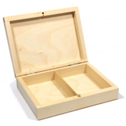 Drewniane pudełko na 2 talie kart - 16 x 12 x 4 cm