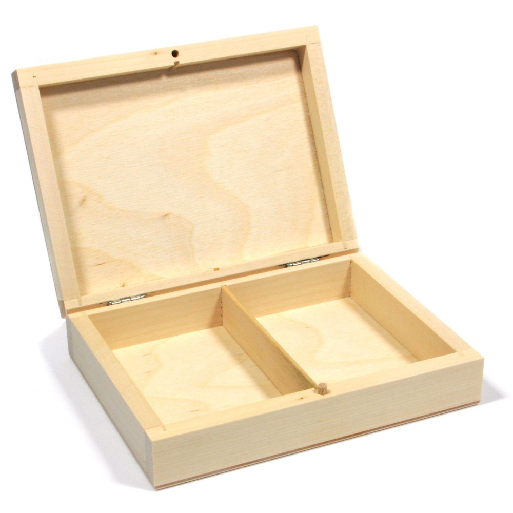 Drewniane pudełko na 2 talie kart - 16 x 12 x 4 cm