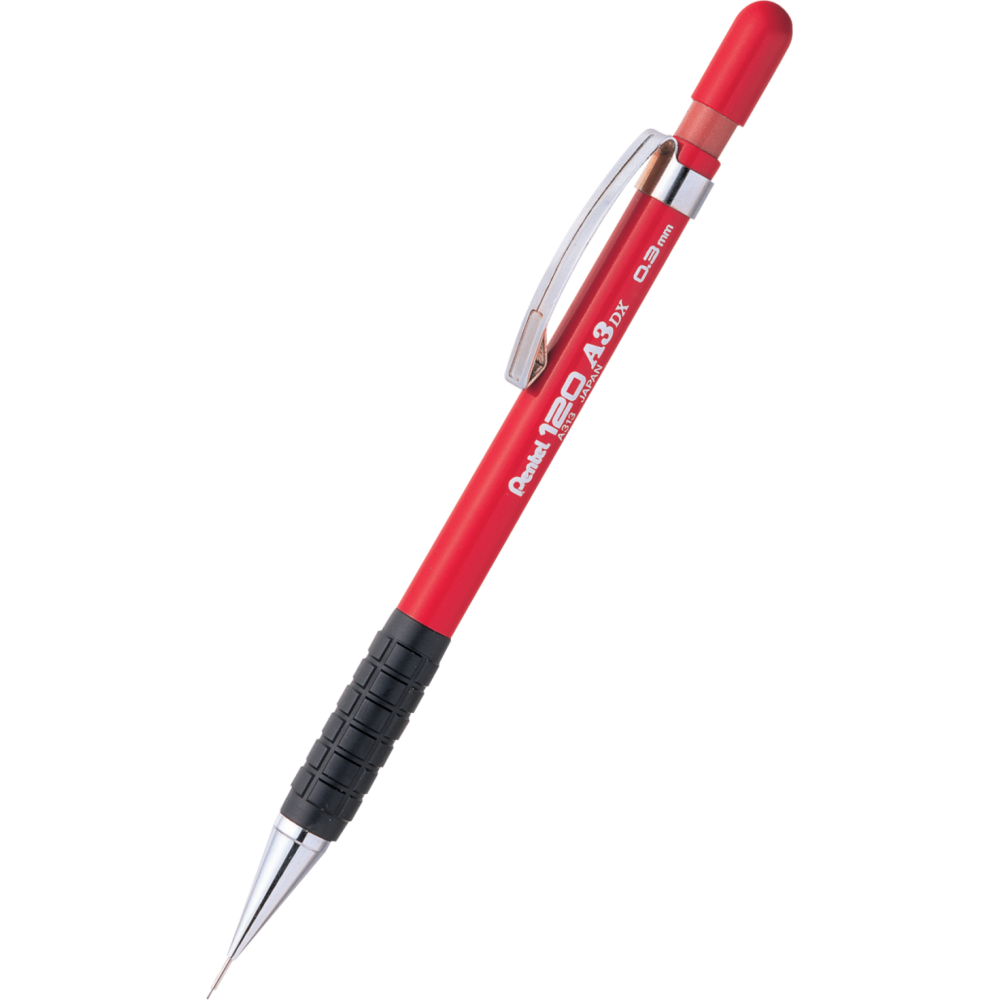 Ołówek automatyczny 120 A3 DX - Pentel - czerwony, 0,3 mm