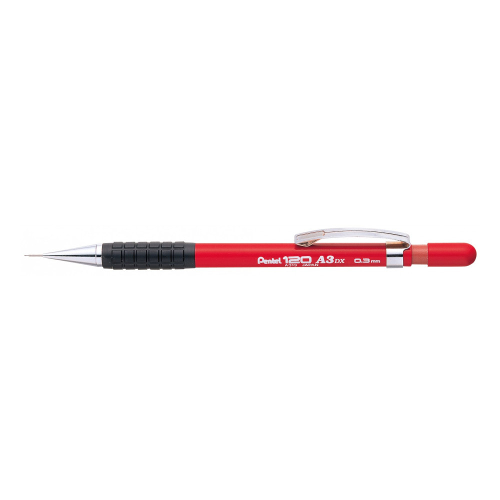 Ołówek automatyczny 120 A3 DX - Pentel - czerwony, 0,3 mm