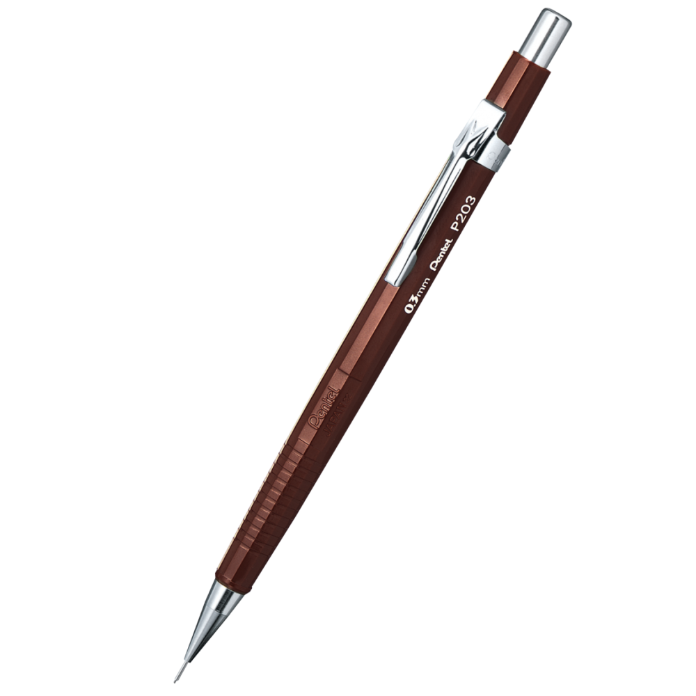 Ołówek automatyczny P203 - Pentel - brązowy, 0,3 mm