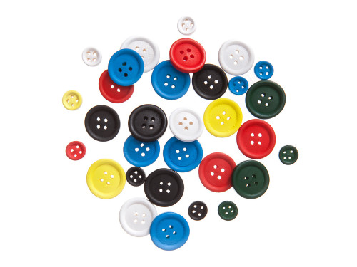 Guziki drewniane Brights - DpCraft - kolorowe, 30 szt.