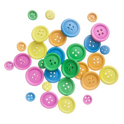 Wooden buttons Neon -...