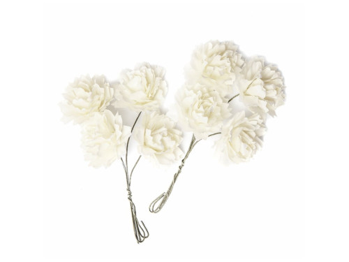 Kwiaty papierowe - DpCraft - ecru, 8 szt.