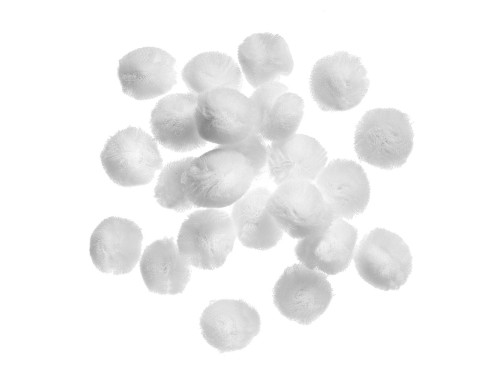 Tulle pompoms - DpCraft - white, 2 cm, 24 pcs.