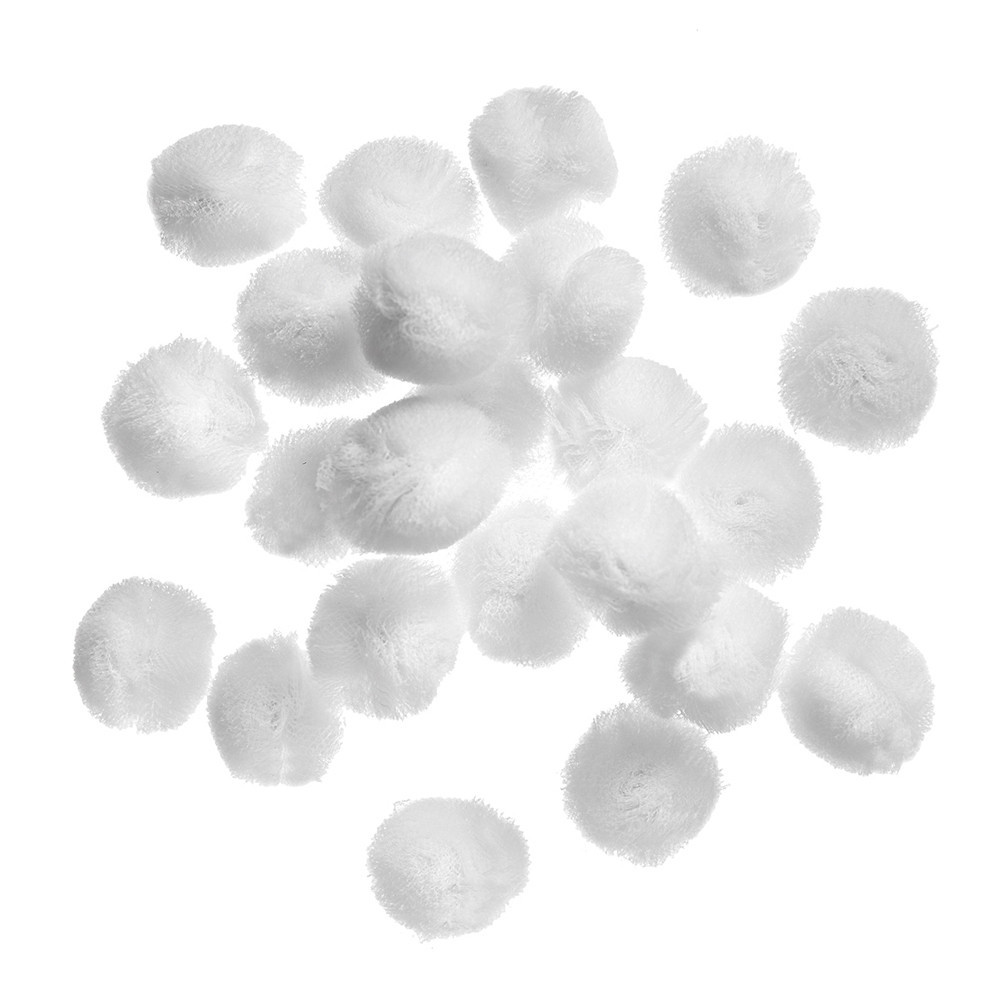 Pompony tiulowe - DpCraft - białe, 2 cm, 24 szt.