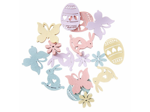 Wooden Easter shapes - DpCraft - pastel, 20 pcs