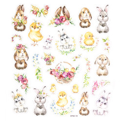 Glitter stickers Bunnies and chickens - DpCraft - 27 pcs