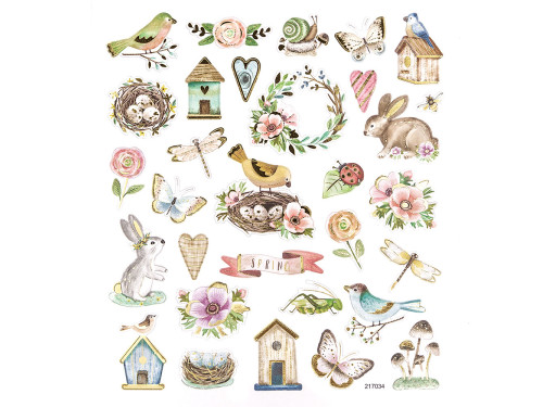 Glitter stickers Breath of spring - DpCraft - 31 pcs.