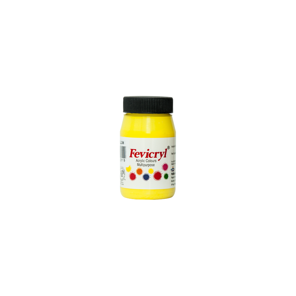 Acrylic paint for fabrics Fevicryl - Pidilite - Lemon Yellow, 50 ml