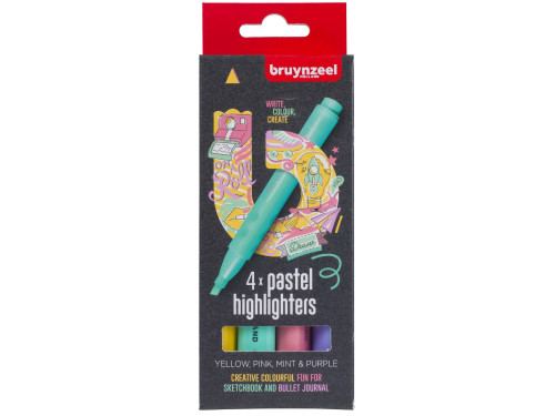 Zestaw zakreślaczy Pastel - Bruynzeel - pastelowe, 4 szt.