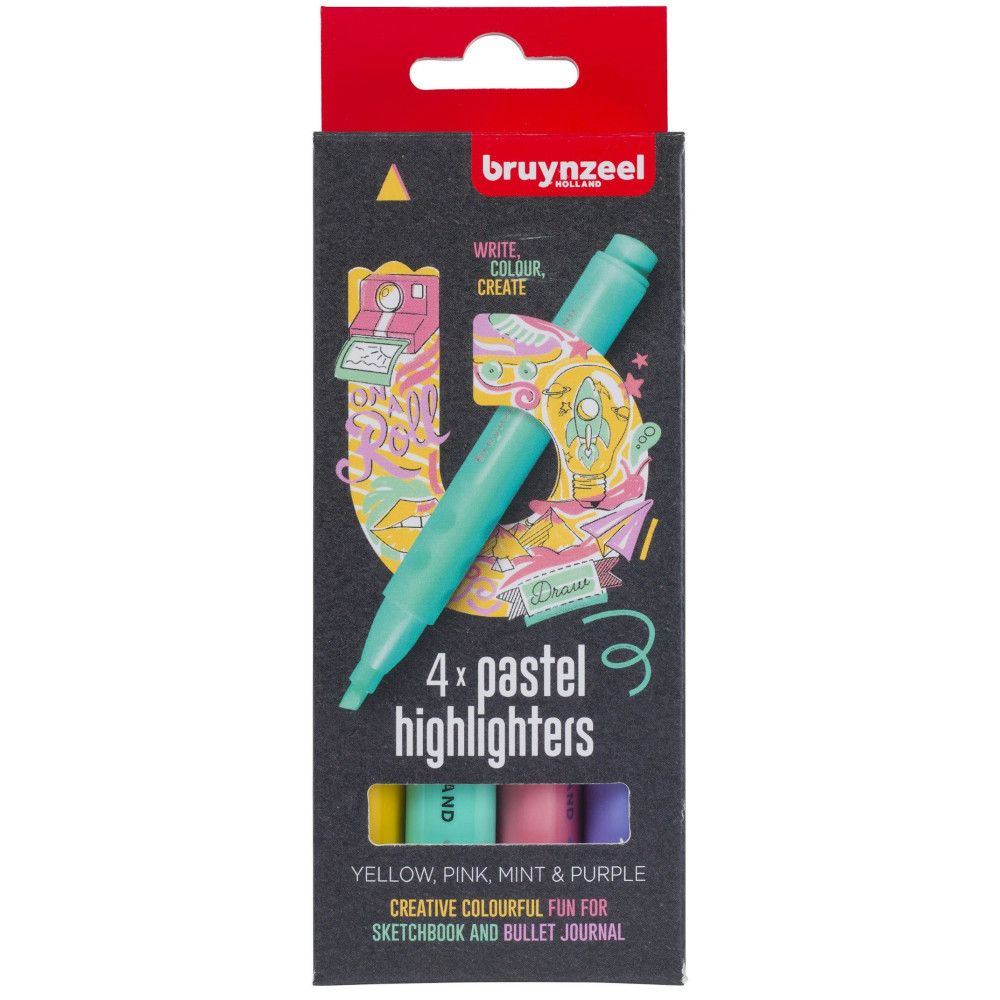 Highlighters set - Bruynzeel - Pastel, 4 pcs
