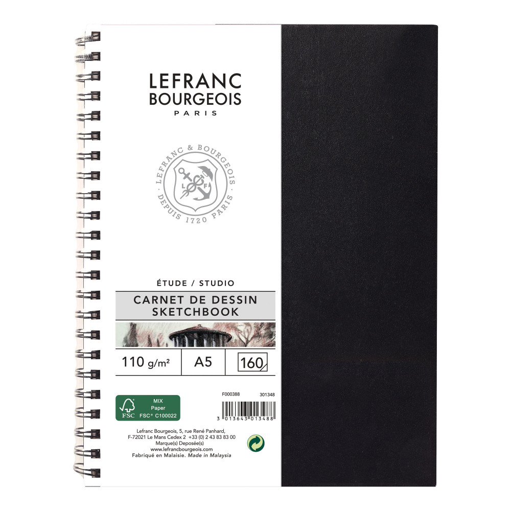 Sketchbook Studio with spiral - Lefranc & Bourgeois - A5, 110 g, 160 pages