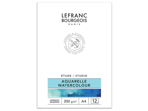 Watercolor Studio paper pad - Lefranc & Bourgeois - A4, 200 g, 12 sheets
