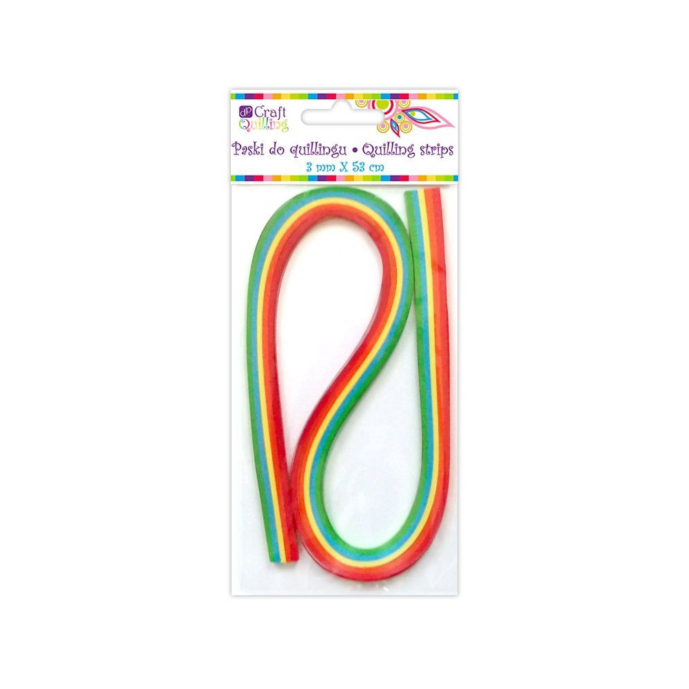 Quilling Strips - rainbow, bright, 3 mm, 100 pcs.