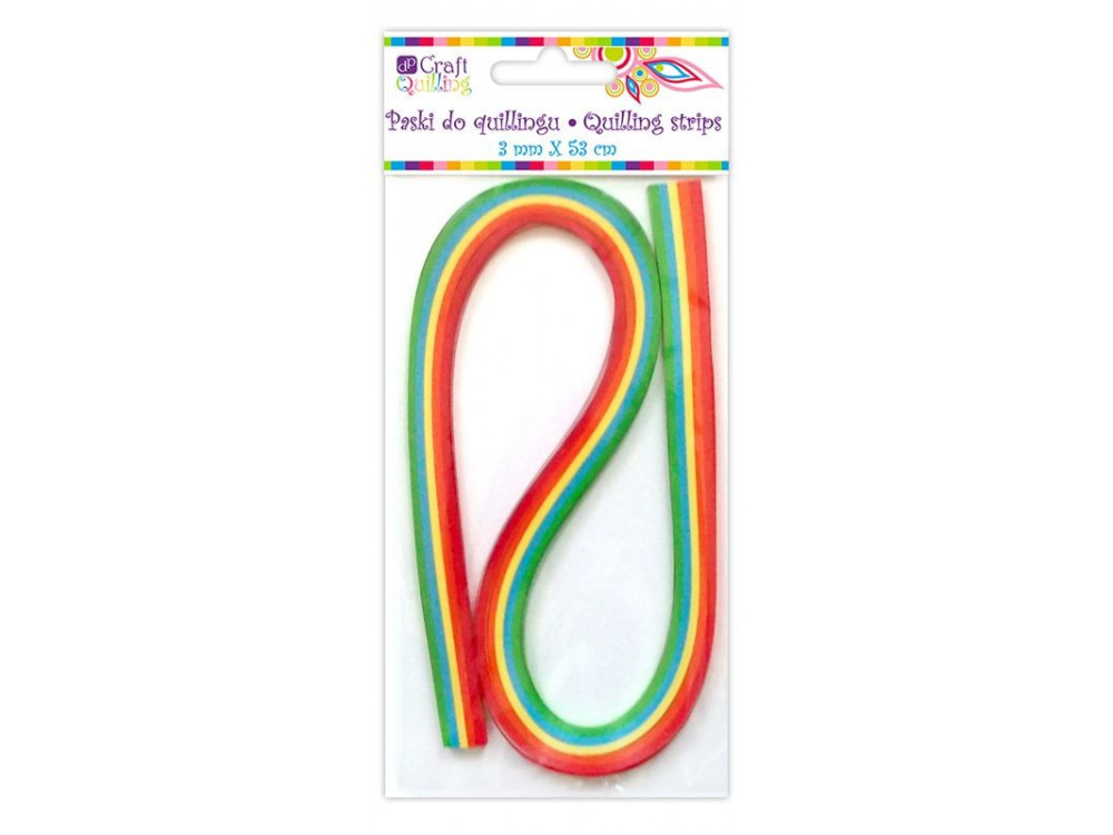 Quilling Strips - rainbow, bright, 3 mm, 100 pcs.