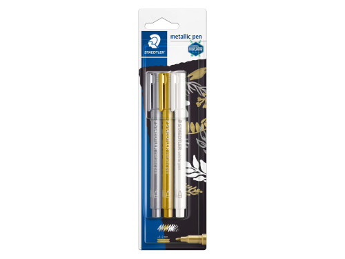 Set of metallic markers - Staedtler - 1-2 mm, 3 pcs