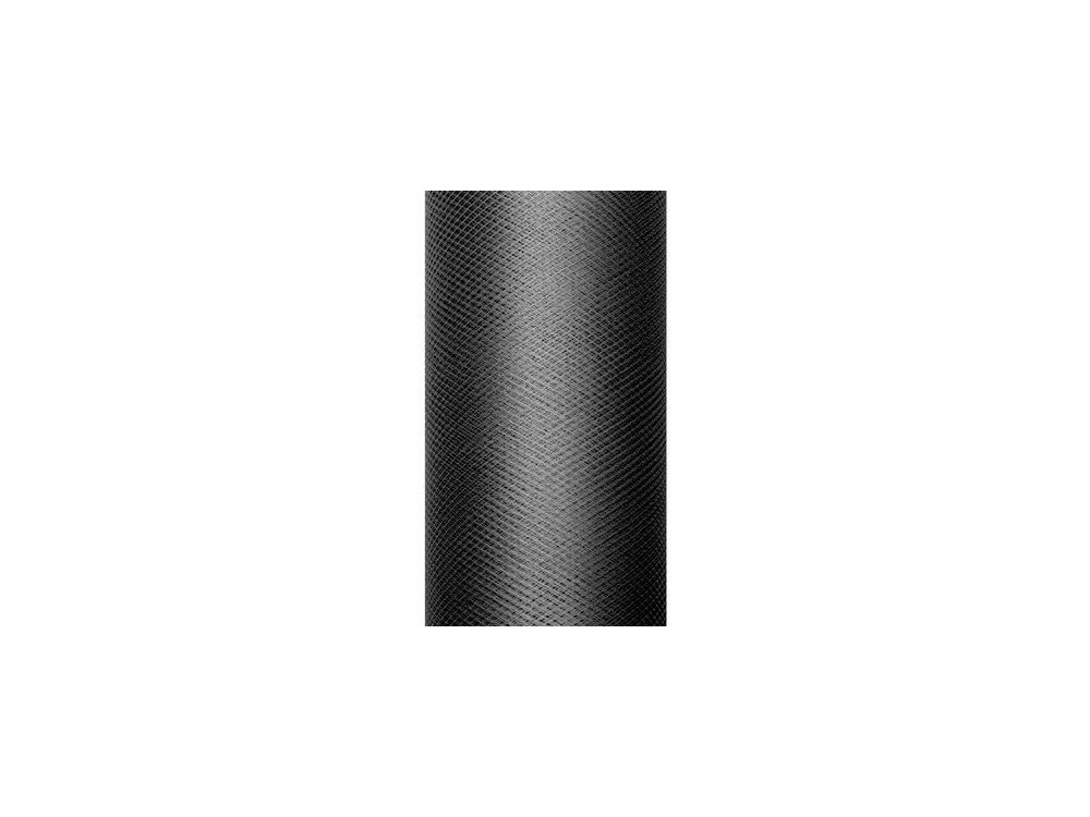 Tiul dekoracyjny 15 cm - czarny, 9 m