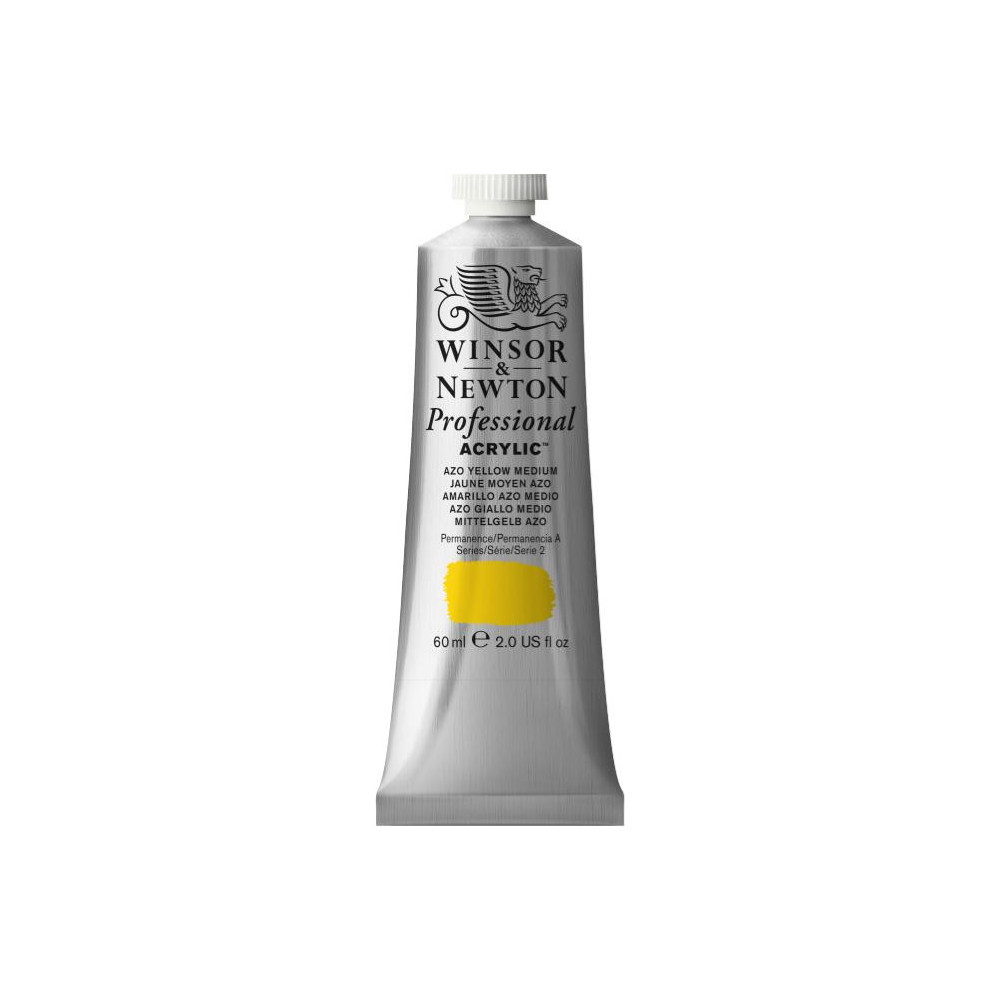 Acrylic paint Professional Acrylic - Winsor & Newton - Azo Yellow Medium, 60 ml