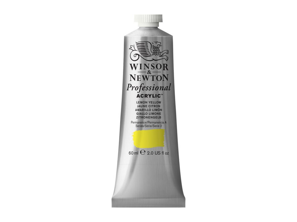 Acrylic paint Professional Acrylic - Winsor & Newton - Lemon Yellow, 60 ml