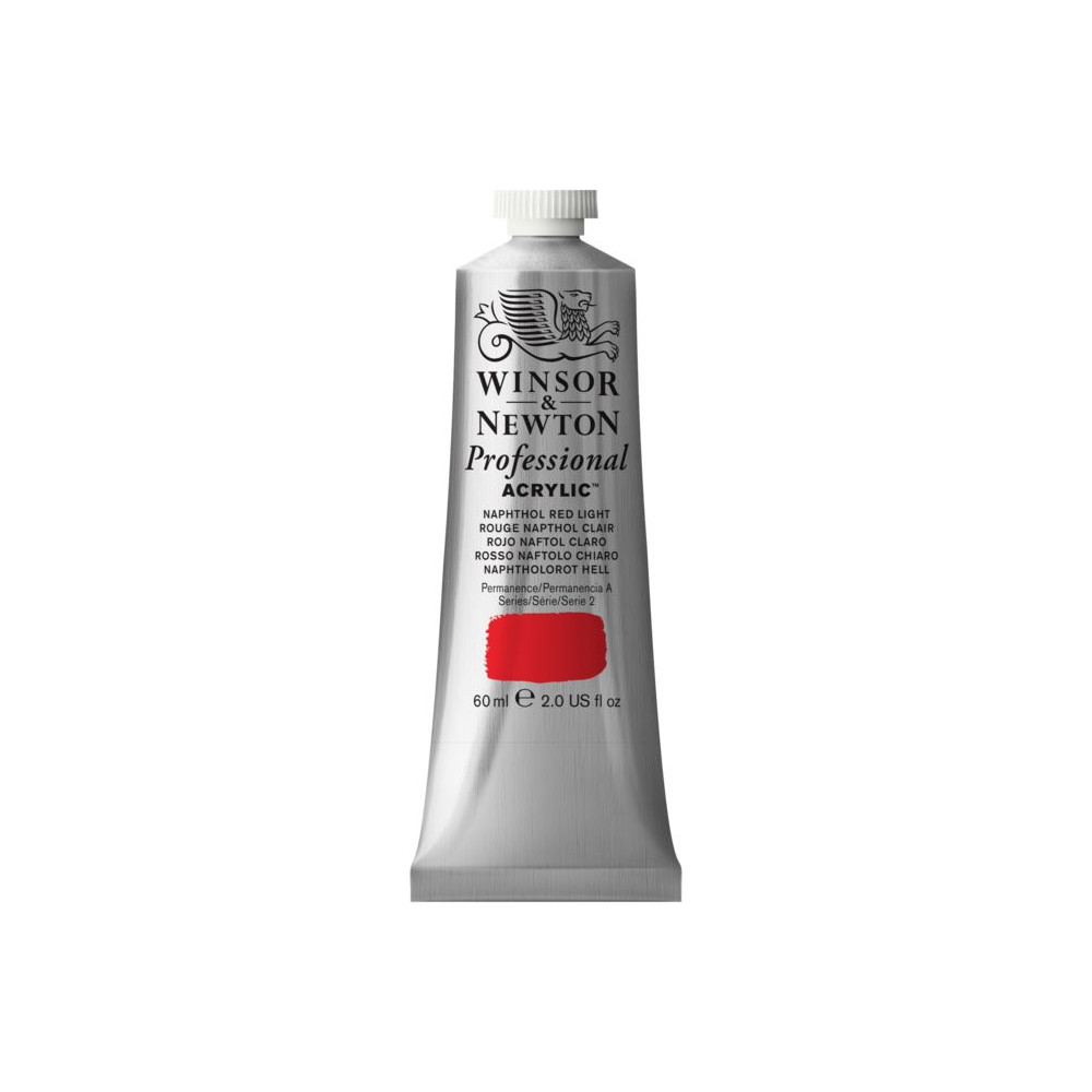 Farba akrylowa Professional Acrylic - Winsor & Newton - Naphthol Red Light, 60 ml