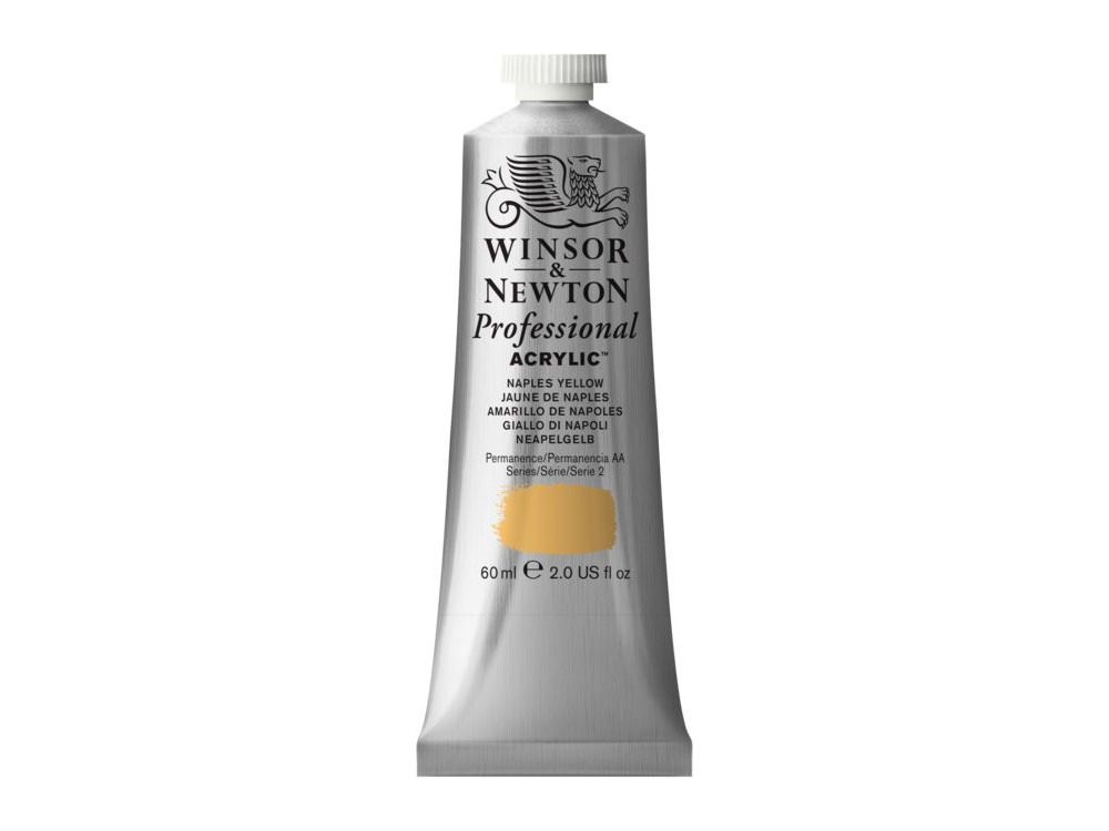 Farba akrylowa Professional Acrylic - Winsor & Newton - Naples Yellow, 60 ml