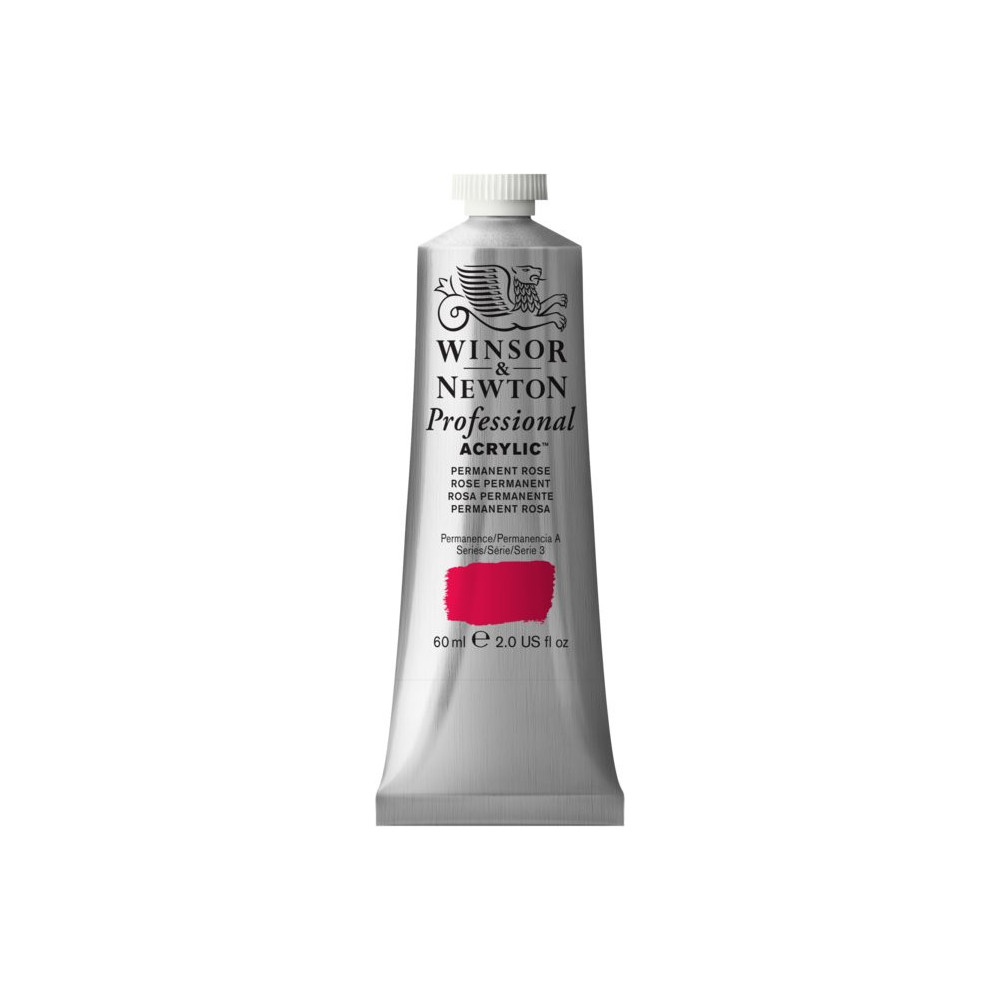 Farba akrylowa Professional Acrylic - Winsor & Newton - Permanent Rose Quinacridone, 60 ml