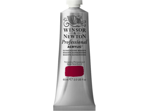 Farba akrylowa Professional Acrylic - Winsor & Newton - Quinacridone Magenta, 60 ml