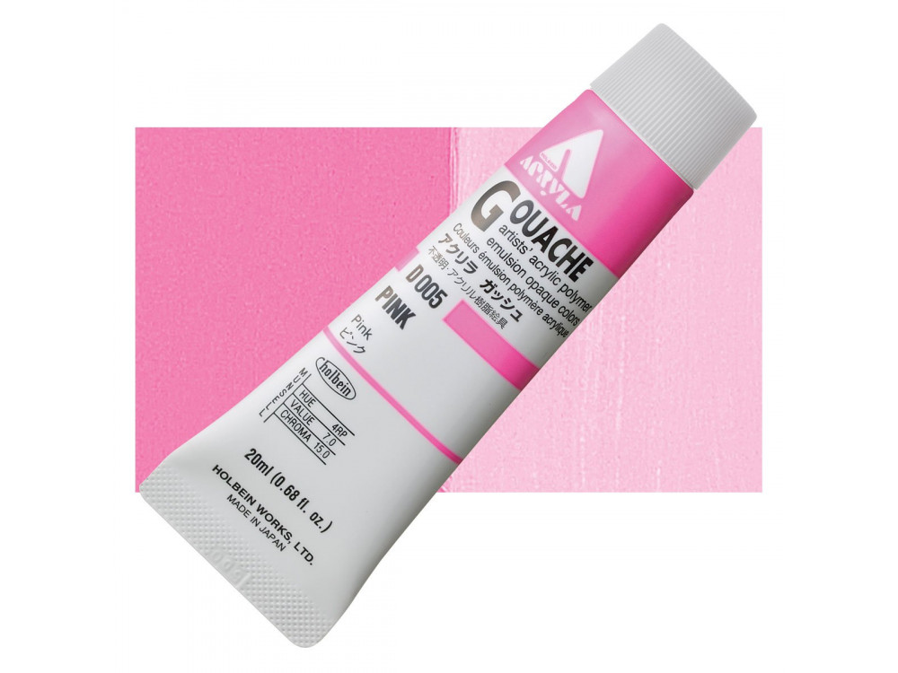Acryla Gouache paint - Holbein - Pink, 20 ml