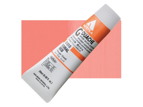 Farba gwasz Acryla Gouache - Holbein - Coral Red, 20 ml