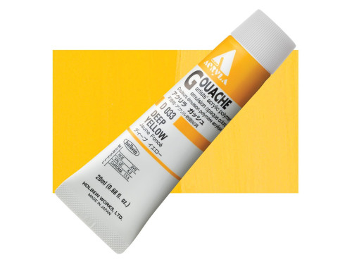 Farba gwasz Acryla Gouache - Holbein - Deep Yellow, 20 ml